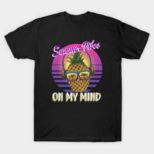 Retro Ananas Summer vibes on my Mind T-Shirt